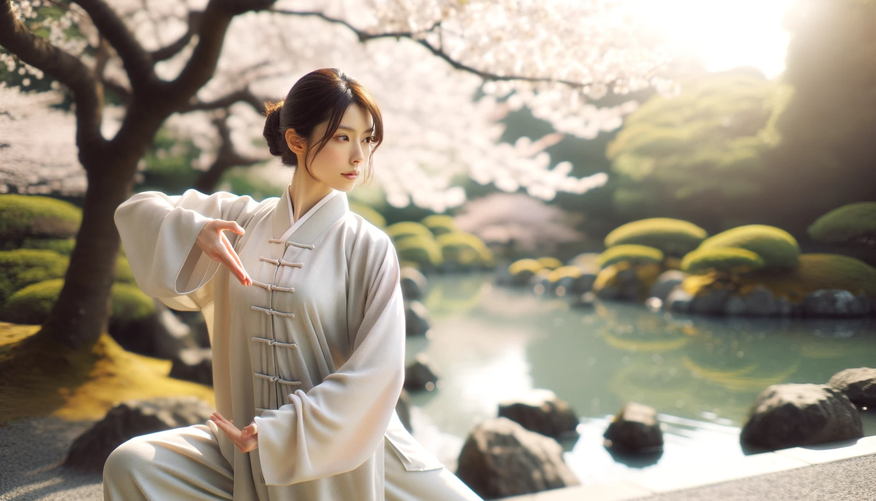 太極拳をする女性の画像