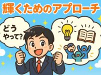 わくわくしながら、自分自身を輝させるには、どうしたらいいかを表現した画像