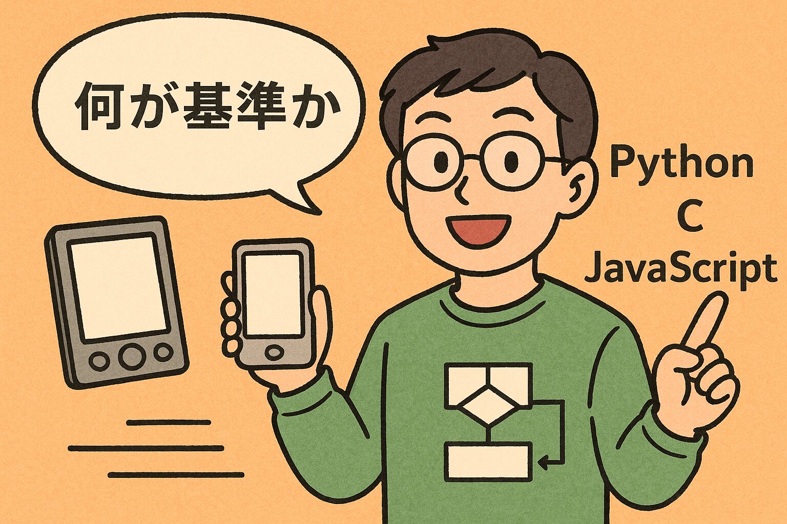 何が基準かを考えることによってさまざまな誘惑に惑わされなくなるという事を表現した画像