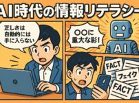 AI次代の情報リテラシー、なにが正しいのかを見極めようとする画像