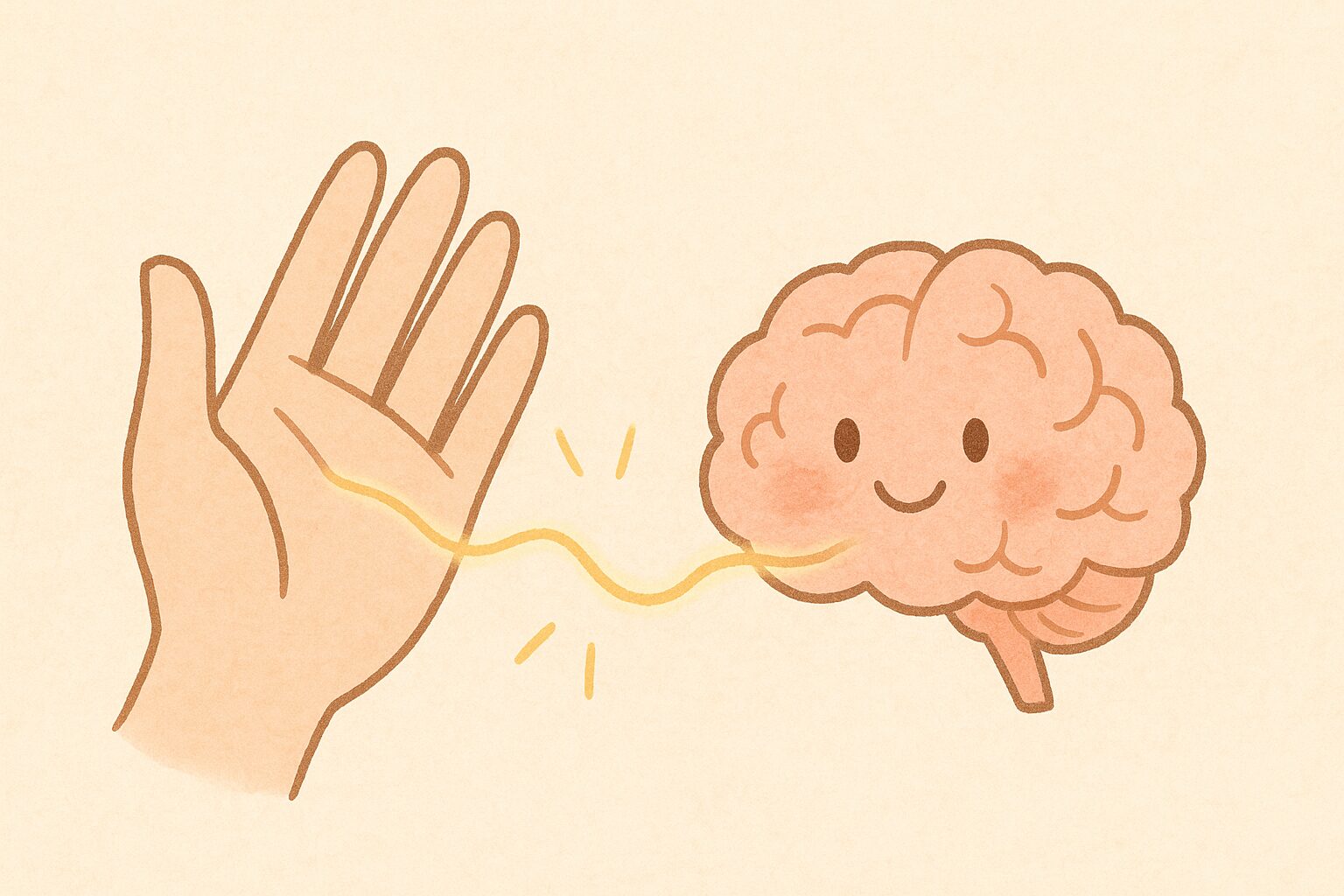 手と脳の関係を表す絵