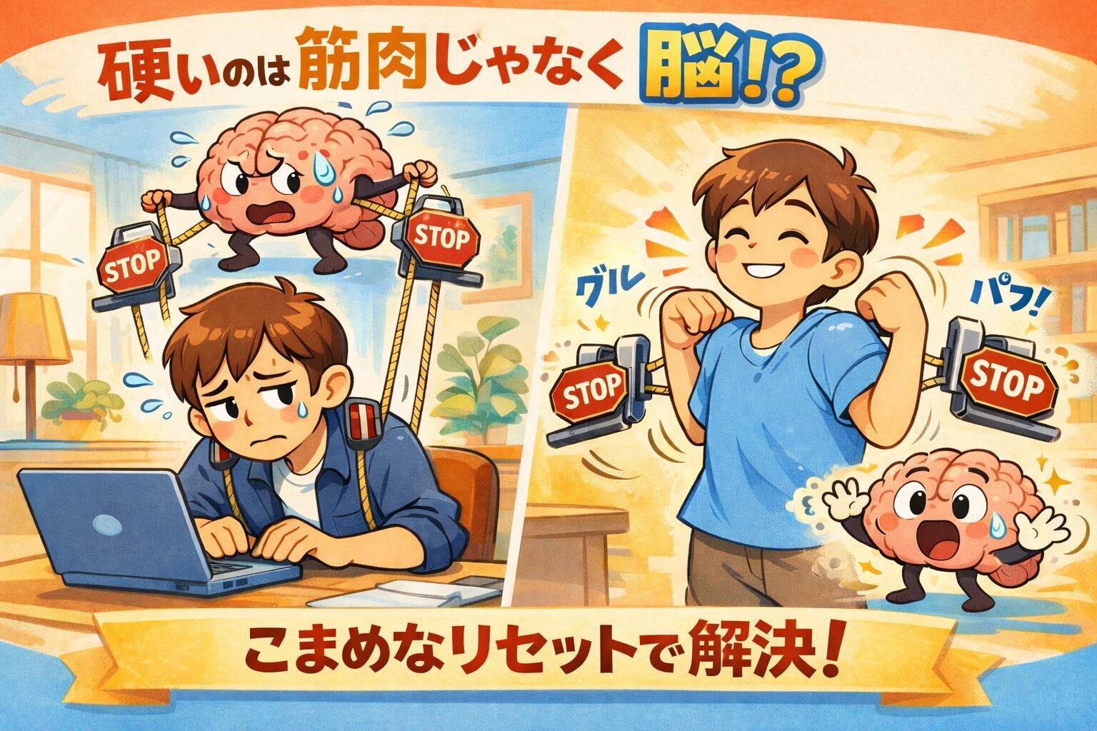 身体の柔軟性とは脳のリミット解除方法を表した画像