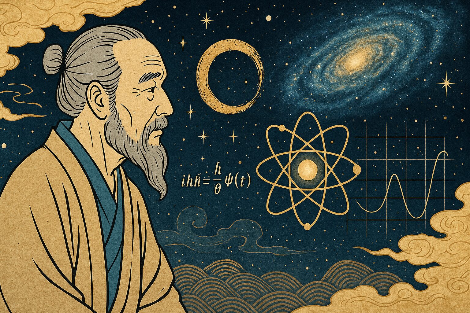 量子力学に近い哲学を考察している画像