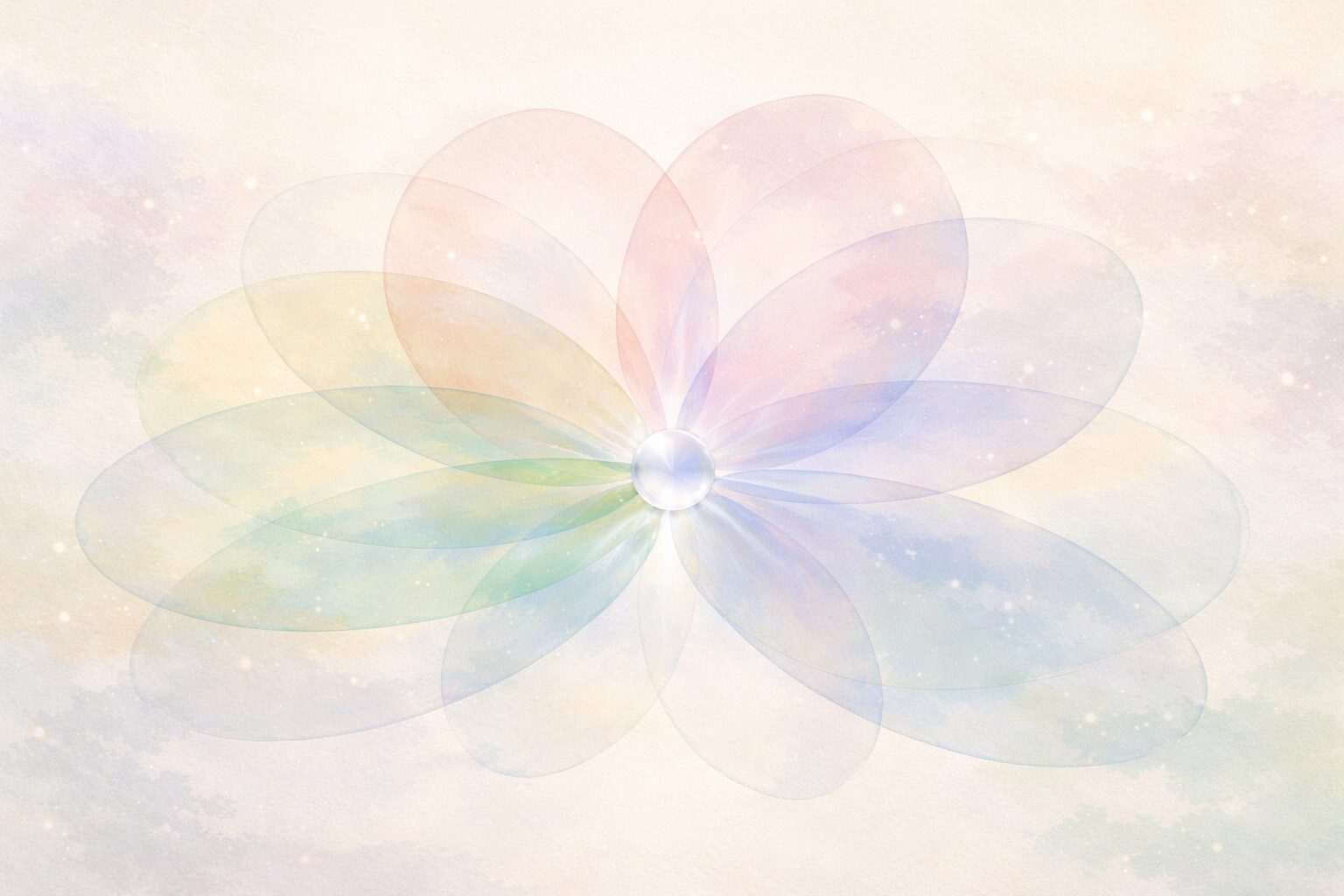 多くの可能性が一つの意味へと収束する瞬間を描いた抽象イラスト