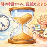 時間は時計が決めるのではなく記憶の量が重要であるという画像