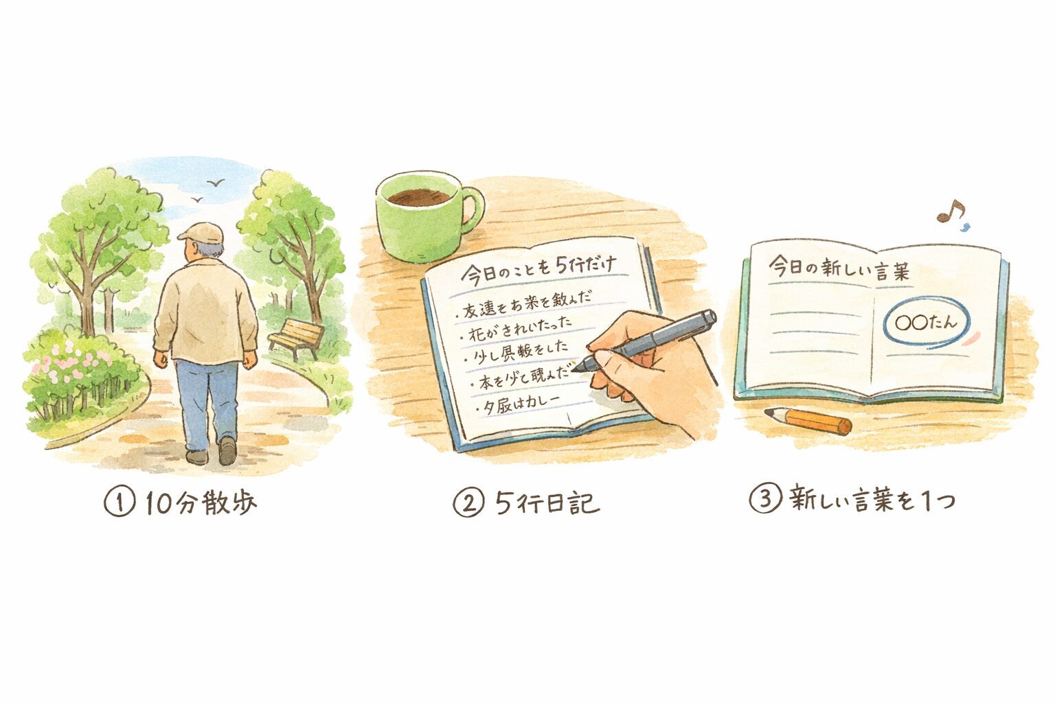 今日からできる小さな習慣の例を紹介した画像