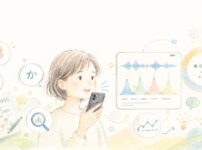 バイブコーディングで作成した活舌測定アプリを使用しているイメージ画像