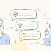 手書き風のイラストで、吹き出しの会話と電球・チェックマークが描かれた「2026年版 AIとの付き合い方」を表す横長アイキャッチ
