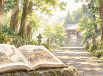 歴史を学ぶことで違って見えてくる、静かな寺の参道と開いた本